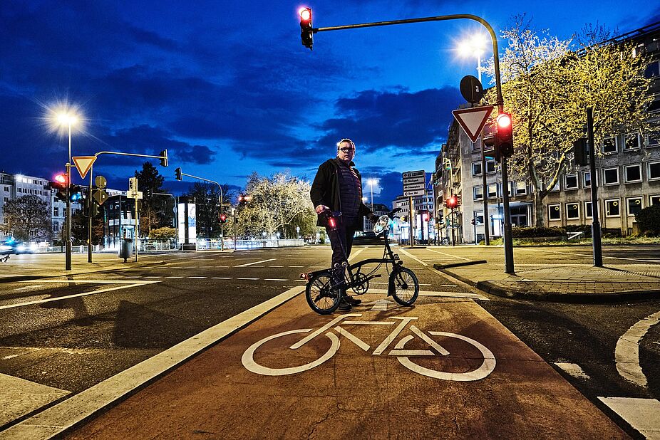 Christoph Schmidt, ADFC Köln Christoph Schmidt am Ebertplatz