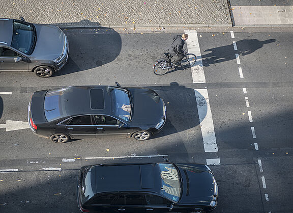 Radfahren in der Stadt, Ampelstart von oben