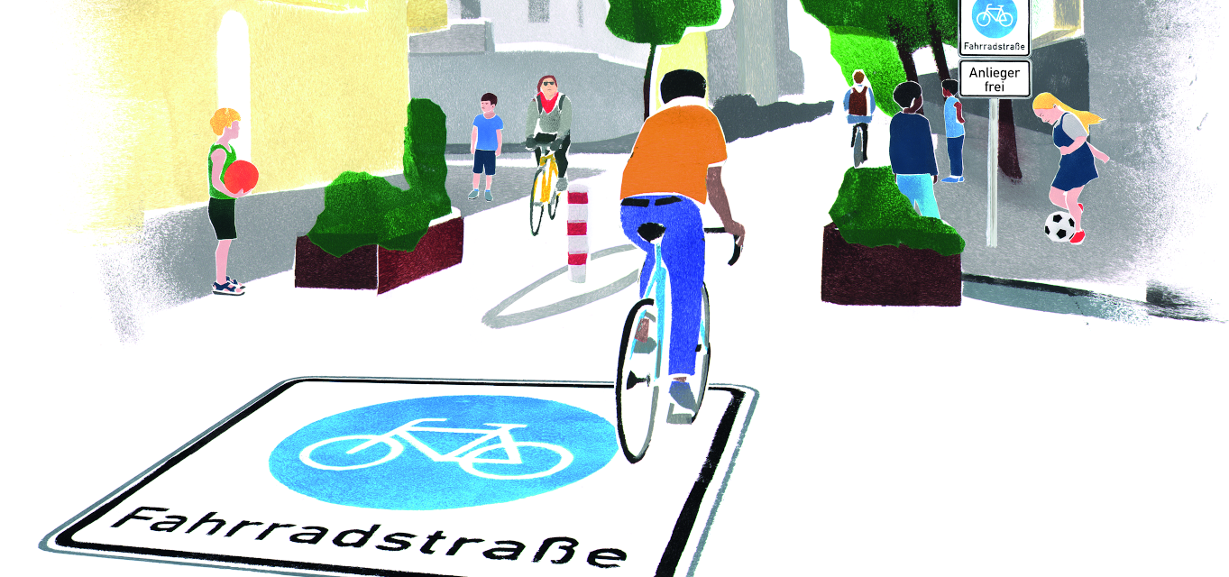 Illustration Fahrradstraße Illustration Fahrradstraße